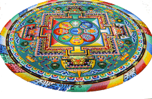 Mandala Tibetano realizado con arena de colores